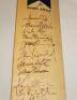 Cricket World Cup 1999. South Africa. Full size Gunn & Moore official 'Autographing' bat signed by fifteen members of the South Africa squad. Signatures include Cronje, Pollock, Boje, Elworthy, Donald, Gibbs, Kallis, Boucher, Kirsten, Rhodes etc. VG - cr - 2