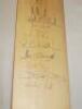 Cricket World Cup 1999. Scotland. Full size Gunn & Moore official 'Autographing' bat signed by fifteen members of the Scotland squad. Signatures include Salmond, Philip, Patterson, Brinkley, Sheridan, Butt, Blain, Williamson, Davies, Dyer etc. VG - crick - 3