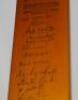 West Indies tour to England 1957. Full size Stuart Surridge 'Peter May Autograph' bat fully and nicely signed in ink to the face by all seventeen members of the West Indies touring party. Signatures are Goddard (Captain), Walcott, Dewdney, Ganteaume, Atki - 2