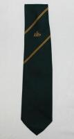 Ian Callen. Victoria & Australia. Official Australia tie by 'Holly Green' with Australia cricket emblems and gold stripes on green background, issued to Callen for the 1977/78 tour to West Indies. VG - cricket