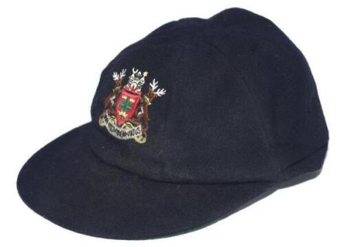 Bruce French. Nottinghamshire first XI woollen cap with embroidered County crest emblem to front, worn by French in his playing career. Signed by French and dated 1980 to inside label. Minor signs of wear, overall in good condition - cricket