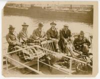 Australian tour to England 1926. Original sepia press photograph of four members of the Australian touring party
