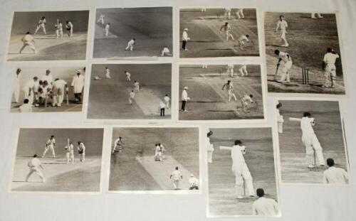 The Ashes. Australia v England 1960s. A selection of twenty seven original mono press photographs, the majority of match action from the 1962/63 and 1965/66 series in Australia, with the odd photograph from the 1961 and 1968 series in England. A good numb