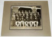 'Bodyline'. 'M.C.C. Team- Australian Tour- 1932-33'. Large and impressive official mono photograph of the M.C.C. touring party who toured Australia in 1932/33. The team, standing and seated in rows, wearing M.C.C. touring blazers and cricket attire. The p