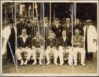 Gentlemen v Players 1919. Two original official mono photographs of each team taken in front of the pavilion for the match played at The Oval, 3rd-5th July 1919. In each photograph the players are seated and standing in rows wearing caps and blazers, with