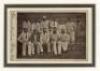 'Gloucestershire Eleven 1877'. Excellent original mono carte de visite photograph of Gloucestershire team who won the County Championship in 1877. The photograph features W.G. Grace, G.F. Grace, W.R. Gilbert, E.M. Grace, F. Townsend, W. Fairbanks, W. Midw