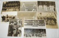 South Africa tours to England 1924-1935. A good selection of mono press photographs, the majority original with the odd restrike and one candid from the tours of 1924, 1929 and 1935. Subjects include Test and tour match action, on board ship, team photogr