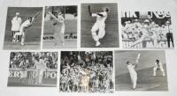 Test and county photographs 1970-1988. Six original mono press photographs depicting players in match action including Allan Lamb (two different) and Bruce French batting while playing for England, Don Shepherd (Glamorgan), David Lawrence (Gloucestershire