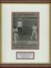 M.C.C. tour of Australia 1932/33 'Bodyline'. Original mono press photograph of Australian captain turning away clutching his chest having dropped his bat after taking a blow over the heart off the bowling of Larwood during the third Test at Adelaide. The 