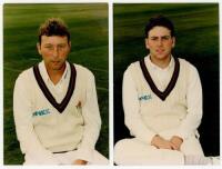 Lancashire C.C.C. 1980s-1990s. Red file comprising a good selection of forty eight colour photographs, the majority player portraits. Players featured include Hegg, Fairbrother, Austin, Shadfield, Harvey, Speak, Chapple, Brown, Martin, Green, Atherton, St