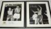 Signed cricket photographs. Three mono photographs, one of Ian Botham in bowling action, another batting, and Alec Bedser walking on to the field. Also a colour photograph of Kevin Pietersen in batting action celebrating a batting milestone. All four bold - 4