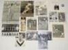 International cricketers 1950s onwards. A selection of original and copy photographs of players walking out to bat, in match action, teams etc., each signed by the featured player(s). Signatures include Len Hutton, Fred Bakewell, John Murray, Basil D'Oliv
