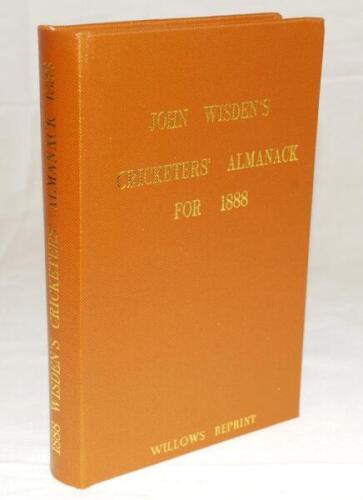 Wisden Cricketers' Almanack 1888. Willows softback reprint (1989) in light brown hardback covers with gilt lettering. Limited edition 446/500. Very good condition - cricket