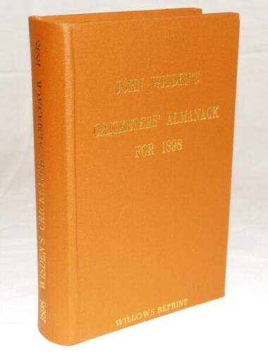 Wisden Cricketers' Almanack 1898. Willows softback reprint (1995) in light brown hardback covers with gilt lettering. Limited edition 269/500. Very good condition - cricket