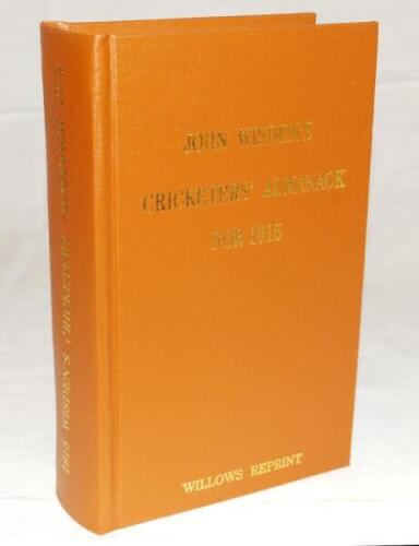 Wisden Cricketers' Almanack 1915. Willows softback reprint (2002) in light brown hardback covers with gilt lettering. Limited edition 199/500. Very good condition - cricket