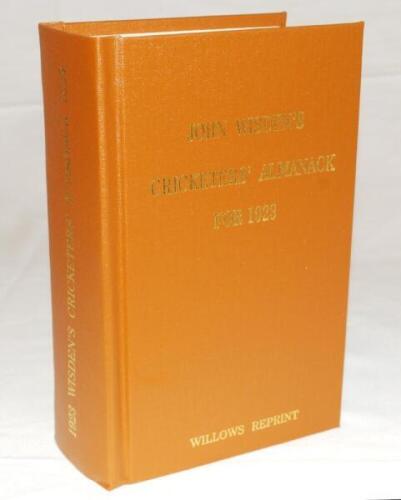Wisden Cricketers' Almanack 1923. Willows softback reprint (2006) in light brown hardback covers with gilt lettering. Limited edition 199/500. Very good condition - cricket