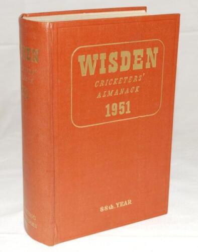 Wisden Cricketers' Almanack 1951. Original hardback. Generally good/very good condition - cricket