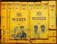 Wisden Cricketers' Almanack 2006 to 2019. Special limited large format editions 2006 to 2019, two in slip case. Limited edition of 5000 copies. Qty 14. Sold with various Wisden publications including 'The Little Wonder. The Remarkable History of Wisden'. 