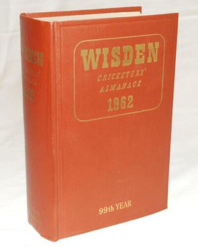 Wisden Cricketers' Almanack 1962. Original hardback. Very good condition with very bright gilt titles - cricket