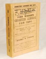 Wisden Cricketers' Almanack 1891. 28th edition. Original paper wrappers. Replacement spine paper, small nick to the edge of page 3/4, bold signature of ownership to front wrapper, minor wear otherwise in generally good/very good condition - cricket