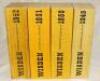 Wisden Cricketers' Almanack 1949, 1950, 1951 and 1952. Original limp cloth covers. The 1949 edition with slight bowing to spine, the 1950 and 1951 editions in very good condition and the 1952 edition, a little tired bowing to spine, wear to covers etc. Qt