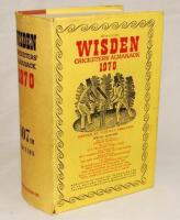 Wisden Cricketers' Almanack 1970. Original hardback with dustwrapper. Some wear and age toning to dustwrapper otherwise in good+ condition - cricket