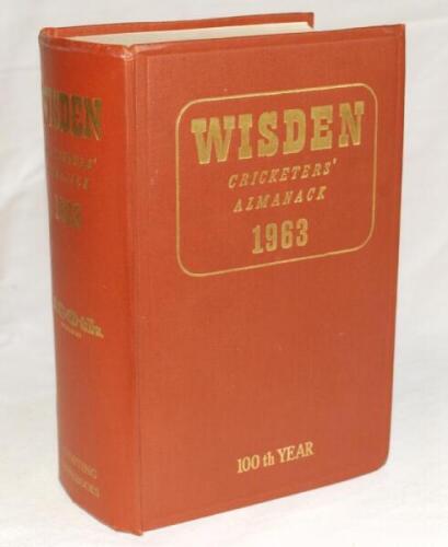Wisden Cricketers' Almanack 1963. Original hardback. Very good to excellent condition - cricket