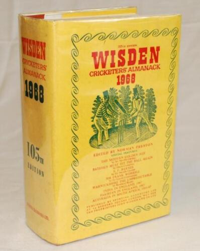 Wisden Cricketers' Almanack 1968. Original hardback with dustwrapper. Minor wear to dustwrapper otherwise in good condition - cricket