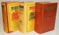 Wisden Cricketers' Almanack 1969, 1970 and 1971. Original hardbacks, the latter two with dustwrapper, the 1969 lacking dustwrapper. The 1969 edition with protective film to boards and spine, some wear to gilt titles, the 1970 edition with some wear and st