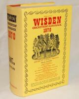 Wisden Cricketers' Almanack 1970. Original hardback with dustwrapper. Minor wear to dustwrapper, some age toning to dustwrapper spine, handwritten signature to top of first advertising page otherwise in generally good/very good condition - cricket