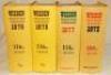 Wisden Cricketers' Almanack 1972, 1977, 1979 (2 copies). Original hardback with dustwrappers. Some slight age toning to spine of the dustwrappers of the first two editions, the 1977 edition with slight wear to the head of the dustwrapper spine, small nick