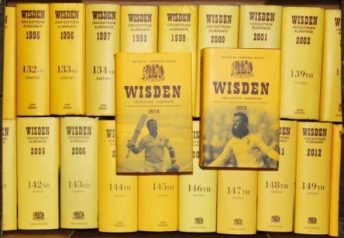 Wisden Cricketers' Almanack 1994 to 2015. Original hardback with dustwrapper. Good/very good condition. Qty 22 - cricket