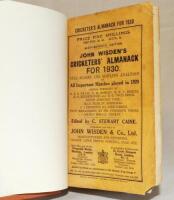 Wisden Cricketers' Almanack 1930. 67th edition. Original paper wrappers, bound in light brown boards with gilt lettering titles to spine. Some wear and soiling to wrappers, loss to lower corner of front wrapper otherwise in good condition - cricket