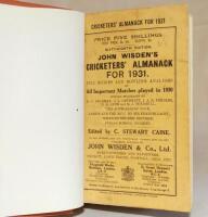 Wisden Cricketers' Almanack 1931. 68th edition. Original paper wrappers, bound in light brown boards with gilt lettering titles to spine. Good condition - cricket