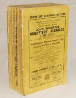 Wisden Cricketers' Almanack 1937. 74th edition. Original paper wrappers. Soiling to wrappers and spine paper, light crease to corner of front wrapper, slight breaking to spine block otherwise in good condition - cricket