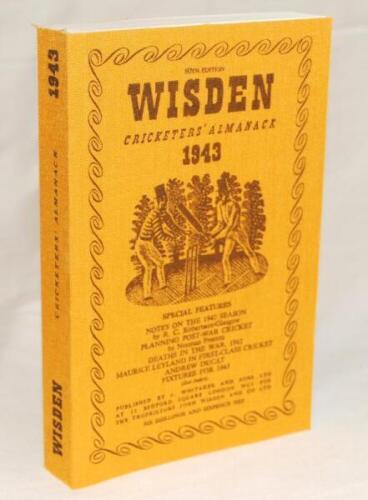 Wisden Cricketers' Almanack 1943. Willows reprint (2000) in softback covers. Limited edition 744/750. Very good condition - cricket
