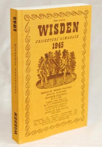 Wisden Cricketers' Almanack 1945. Willows reprint (2000) in softback covers. Limited edition 748/500. Very good condition - cricket