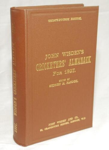 Wisden Cricketers' Almanack 1897. Willows hardback reprint (1994) in dark brown hardback covers with gilt lettering. Limited edition 490/500. Very good condition - cricket