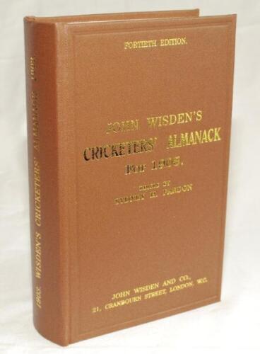 Wisden Cricketers' Almanack 1903. Willows hardback reprint (1997) in dark brown boards with gilt lettering. Limited edition 468/500. Very good condition - cricket