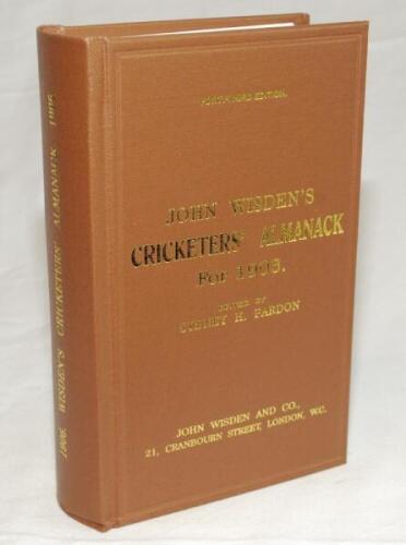 Wisden Cricketers' Almanack 1906. Willows hardback reprint (1999) in dark brown boards with gilt lettering. Limited edition 339/500. Very good condition - cricket