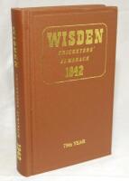 Wisden Cricketers' Almanack 1942. Willows hardback reprint (1999) in dark brown boards with gilt lettering. Limited edition 399/500. Very good condition - cricket