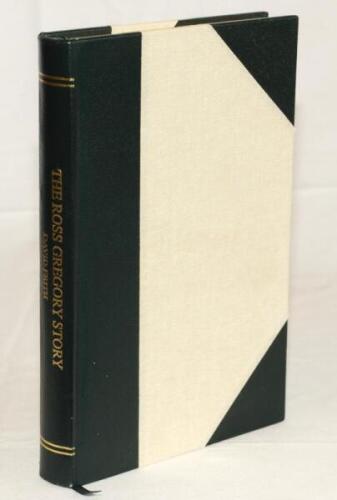'The Ross Gregory Story'. D. Frith. Melbourne 2003. Deluxe limited edition of only 50 numbered copies produced in black quarter leather, marbled end-papers and top edge gilt. Although this has not got a limitation label it is clearly a limited edition boo