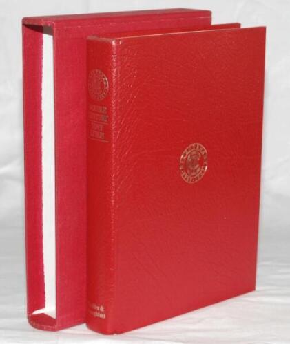 'Double Century. The Story of M.C.C. and Cricket'. A.R. Lewis. London, 1987. Bound in red leather, gilt to all page edges, in slipcase. Limited edition no. 28/100. Signed by Tony Lewis and Colin Cowdrey to limited edition label laid down to inside front c