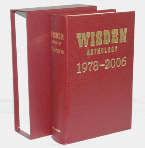 Wisden Anthology 1978-2006. Leather bound limited edition no. 99/300, gilt to all page edges in slipcase. Signed to title page by Stephen Moss, Matthew Engel, Tim De Lisle and Graeme Wright, all former Editors of Wisden. Excellent condition - cricket