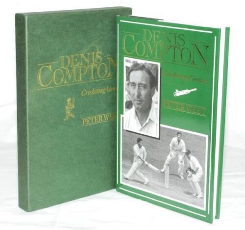 'Denis Compton. Cricketing Genius'. Peter West. The Denis Compton Trust 1989. Limited edition no. 345/500 signed by Richard and Nicholas Compton. With dustwrapper in slipcase. VG - cricket