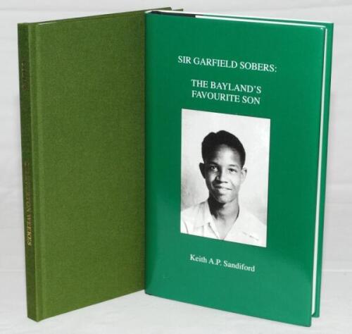West Indies. 'Sir Garfield Sobers: The Bay Land's Boy'. Keith A.P. Sandiford. Ewell 2019. Signed by the author, Sobers and Tony Cozier. Limited edition no. 11/125. Very good dustwrapper. 'Sir Everton Weekes: An Appreciation'. Tony Cozier. Ewell 2017. Limi