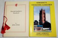 'Harold Gimblett's Hundred'. John Arlott. R. Walsh Books, Taunton 1991. Limited edition number 42/123, nicely signed in ink by Arlott. Card covers with red ties. Sold with 'Somerset's Cricketing Clergymen', Eddie Lawrence 2003. Limited edition no. 24/200.