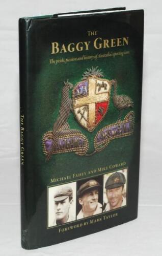 'The Baggy Green'. Michael Fahey and Mike Coward. Boundary Books, Cheshire, 1993. Hardback with original dustwrapper. Signed to the title page by Brian Booth, and profusely to the inside covers and front and rear endpapers by forty nine Australian Test cr