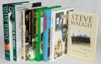 Signed overseas players' autobiographies. Eight titles, each signed by the subject, comprising seven hardbacks with very good dustwrappers. Titles are 'Gordon Greenidge. The Man in the Middle' 1980. 'Glenn Turner's Century of Centuries' 1983. 'Hanif Moham