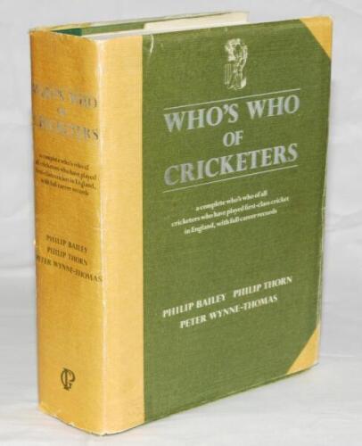 'Who's Who of Cricketers'. Philip Bailey, Philip Thorn and Peter Wynne-Thomas. London 1984. Dustwrapper. Signed to the first nine pages and the rear eleven pages by over two hundred and eighty Test and first-class cricketers, including over eighty Notting